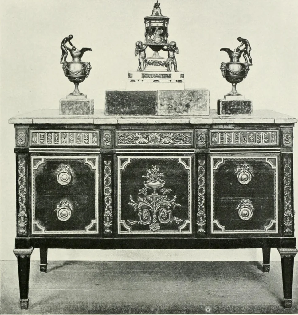 An illustration from Louis XVI furniture, 1913, leaf 192
