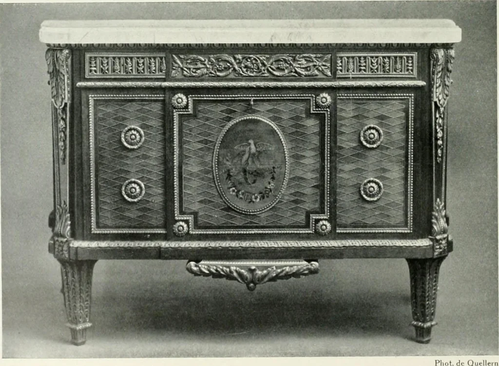 An illustration from Louis XVI furniture, 1913, leaf 193