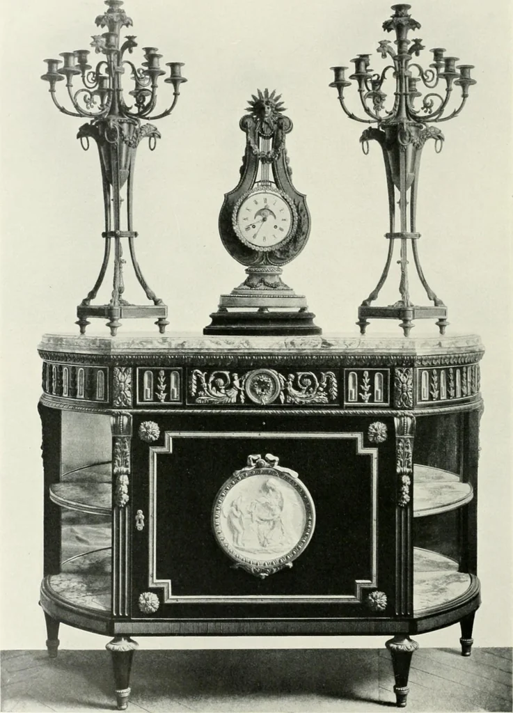 An illustration from Louis XVI furniture, 1913, leaf 195