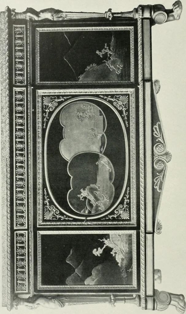 An illustration from Louis XVI furniture, 1913, leaf 197