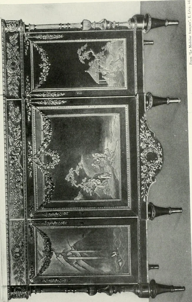 An illustration from Louis XVI furniture, 1913, leaf 202