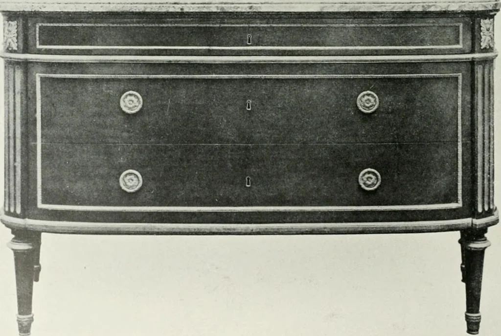 An illustration from Louis XVI furniture, 1913, leaf 203