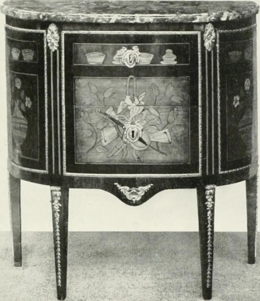 An illustration from Louis XVI furniture, 1913, leaf 206