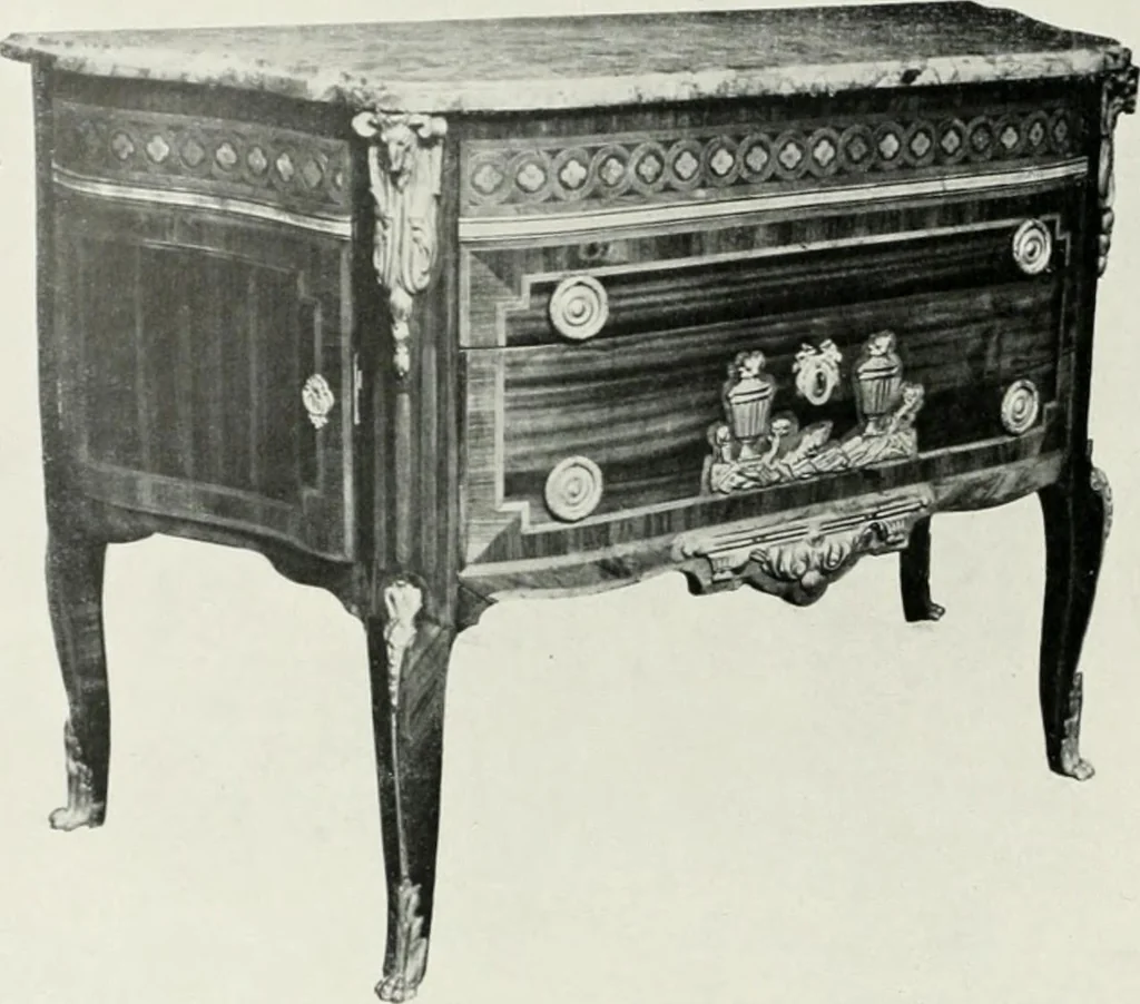An illustration from Louis XVI furniture, 1913, leaf 207