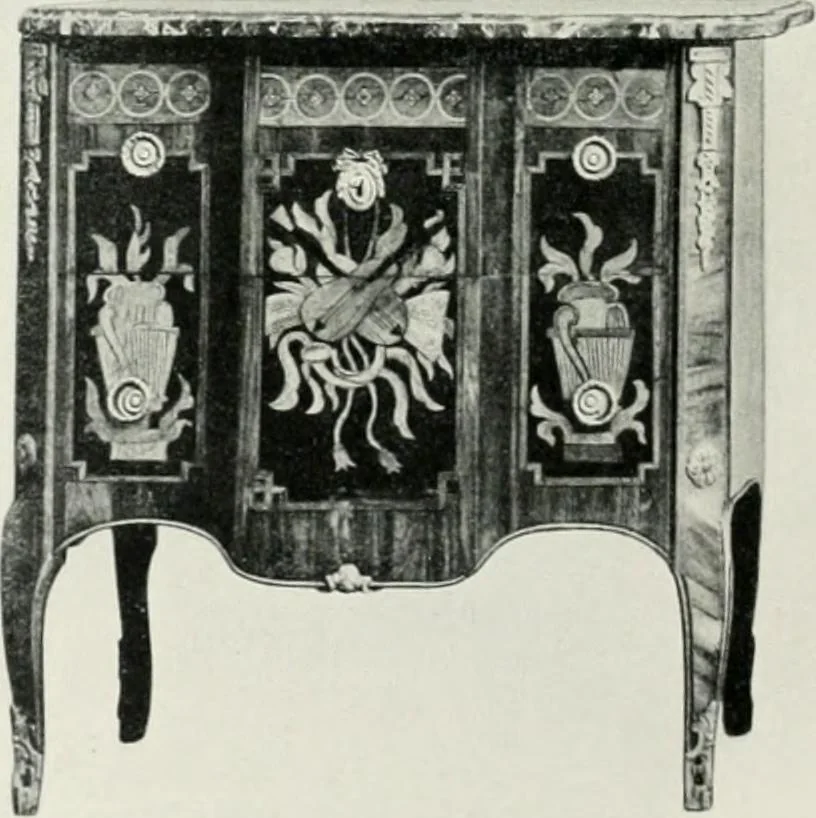 An illustration from Louis XVI furniture, 1913, leaf 207