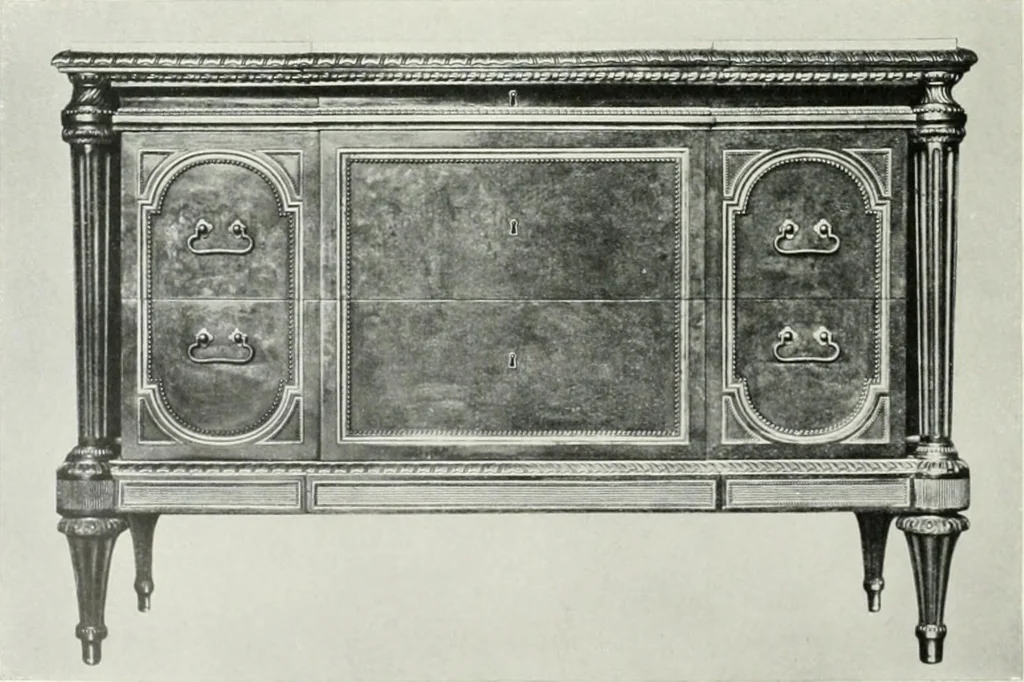 An illustration from Louis XVI furniture, 1913, leaf 211