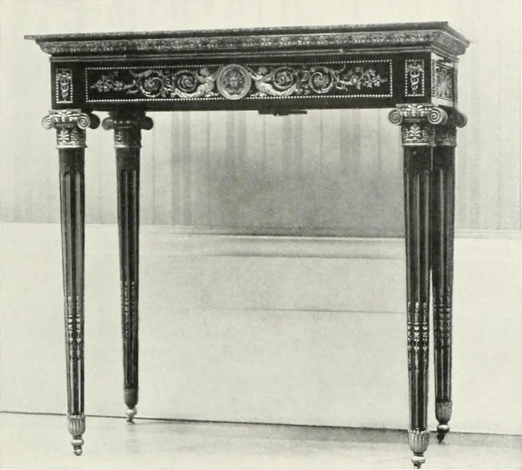 An illustration from Louis XVI furniture, 1913, leaf 212