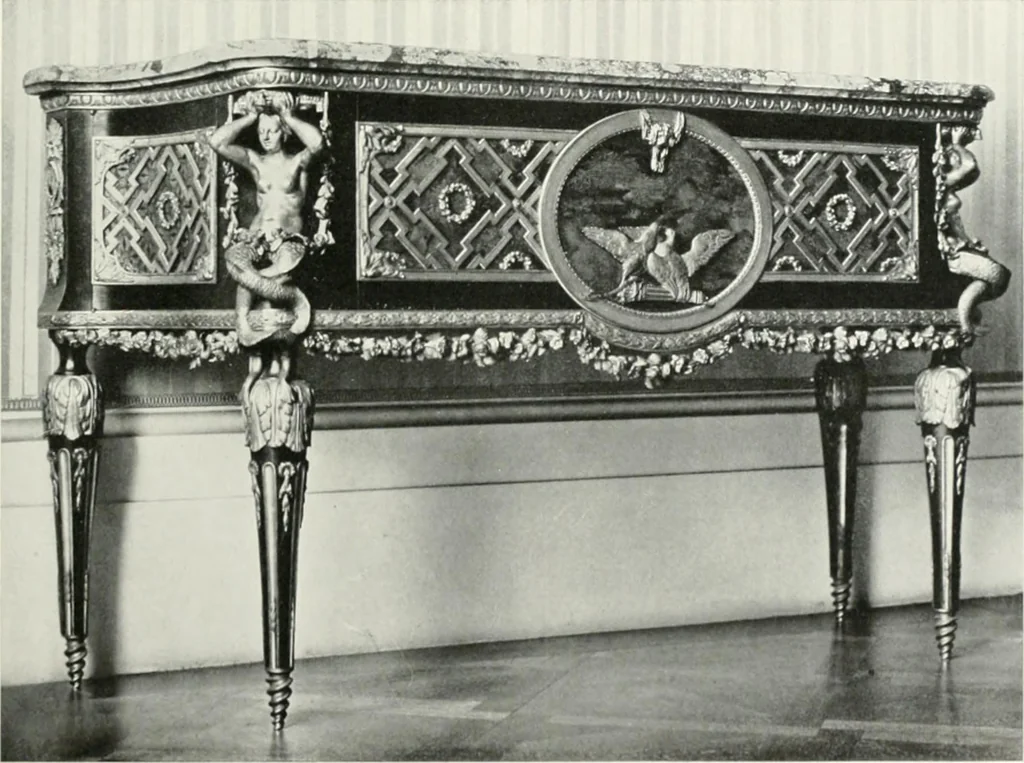 An illustration from Louis XVI furniture, 1913, leaf 212