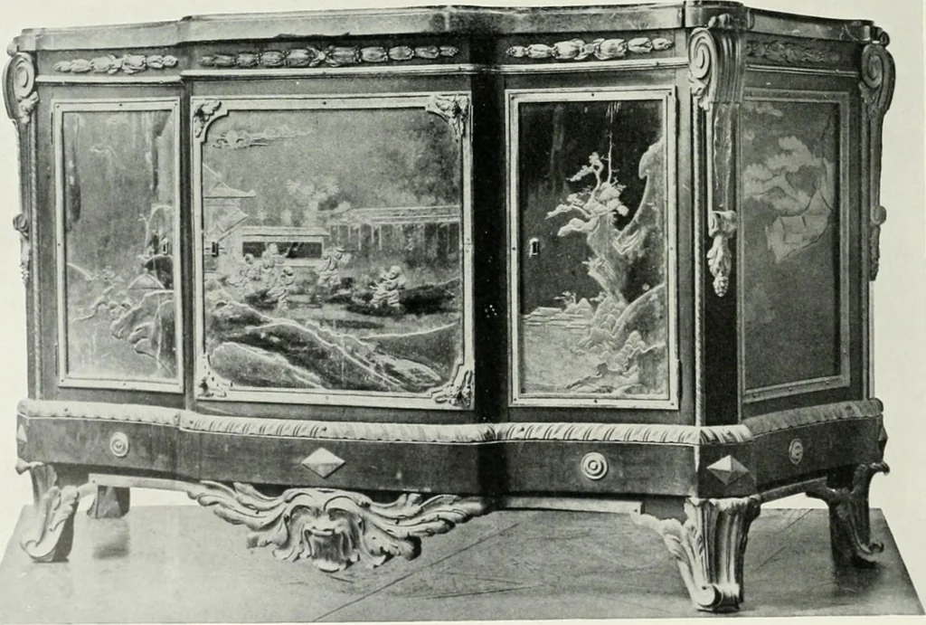 An illustration from Louis XVI furniture, 1913, leaf 213