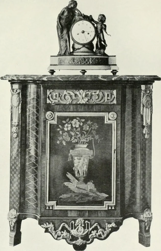 An illustration from Louis XVI furniture, 1913, leaf 214