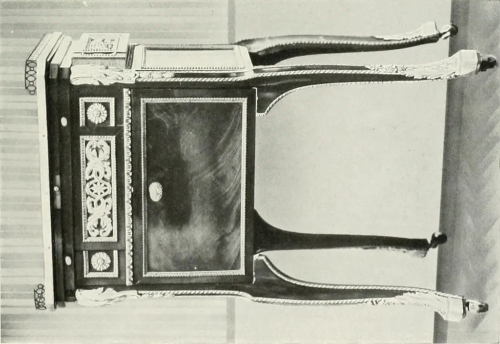 An illustration from Louis XVI furniture, 1913, leaf 216