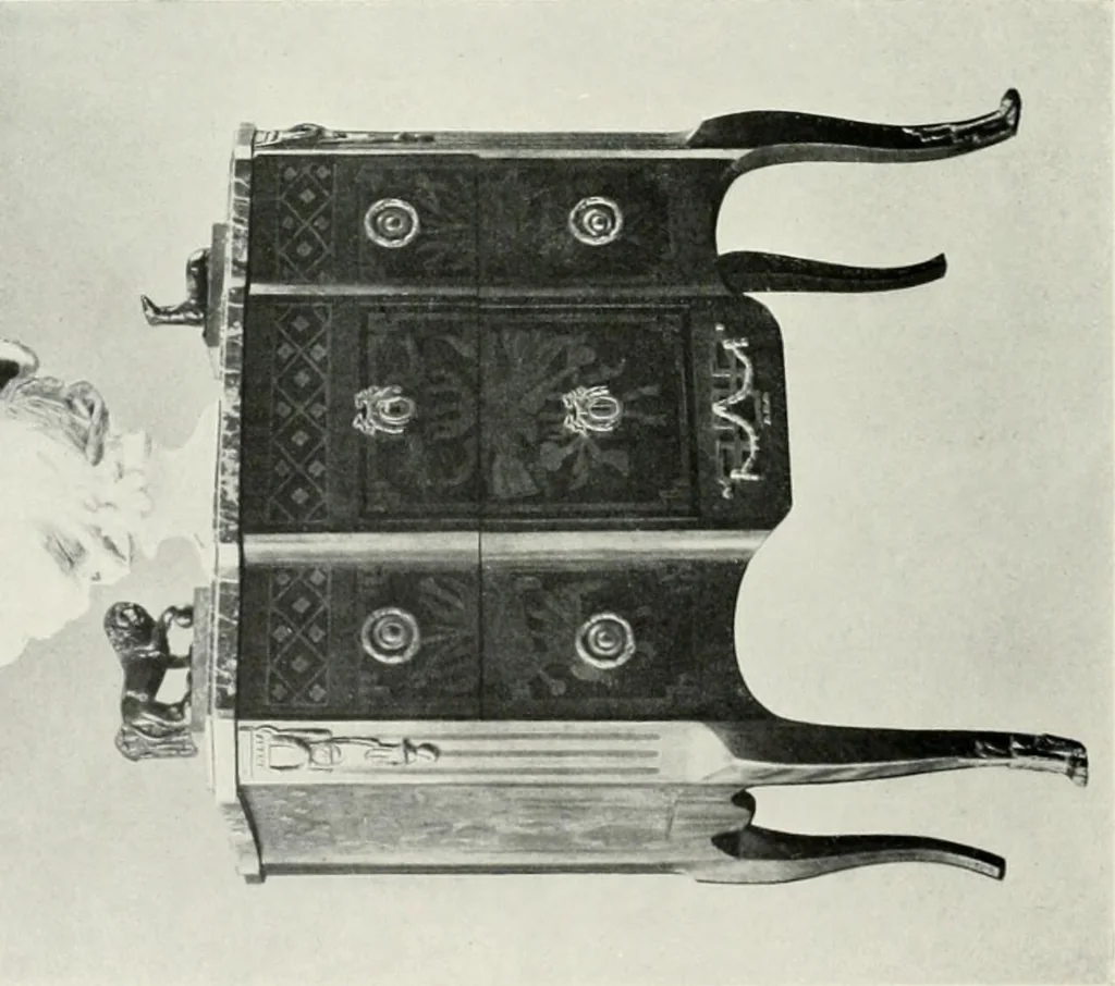 An illustration from Louis XVI furniture, 1913, leaf 217