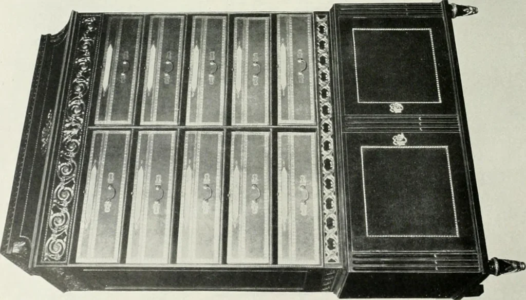 An illustration from Louis XVI furniture, 1913, leaf 219