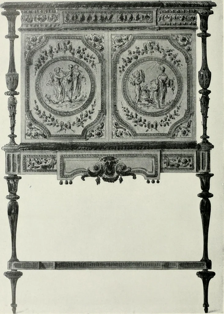 An illustration from Louis XVI furniture, 1913, leaf 229