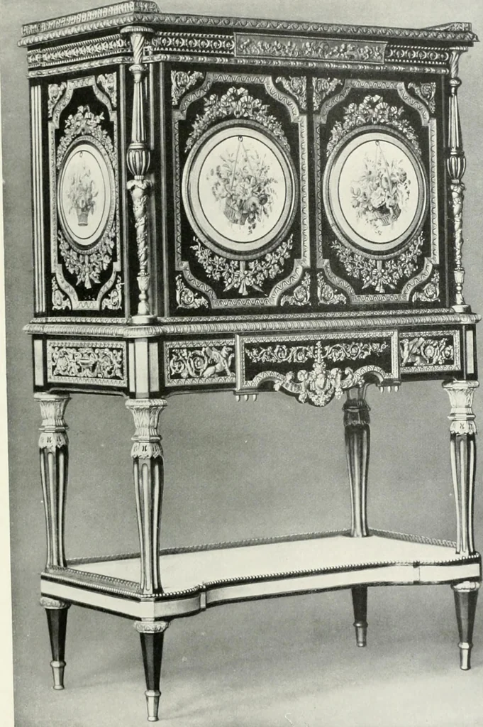 An illustration from Louis XVI furniture, 1913, leaf 230
