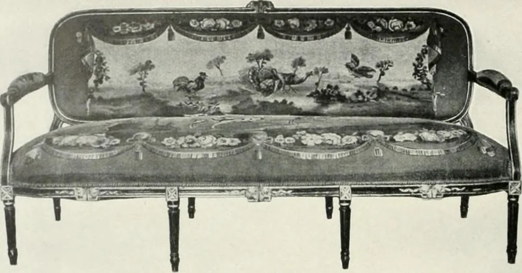 An illustration from Louis XVI furniture, 1913, leaf 247