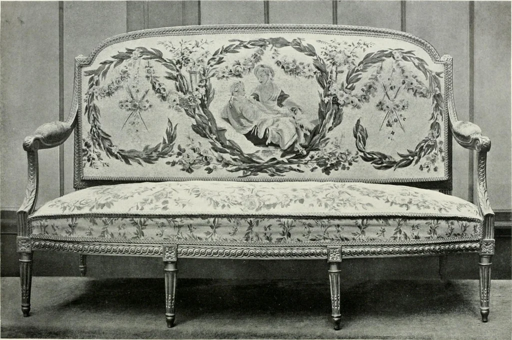 An illustration from Louis XVI furniture, 1913, leaf 249