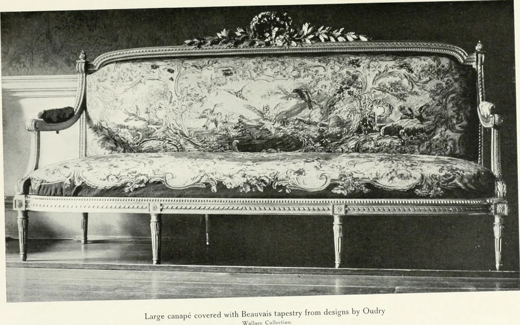 An illustration from Louis XVI furniture, 1913, leaf 250