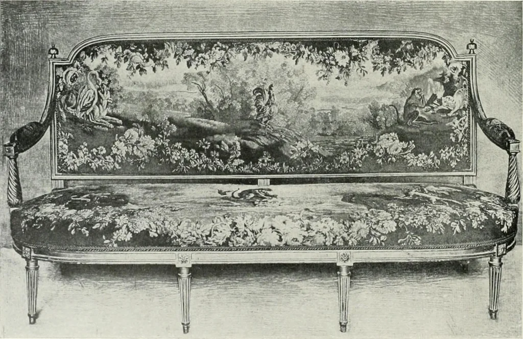 An illustration from Louis XVI furniture, 1913, leaf 253
