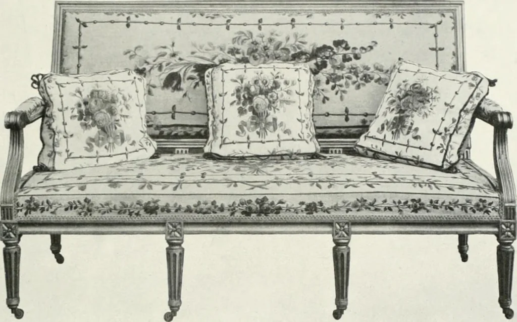 An illustration from Louis XVI furniture, 1913, leaf 254