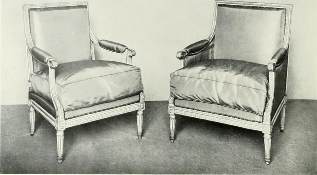 An illustration from Louis XVI furniture, 1913, leaf 257