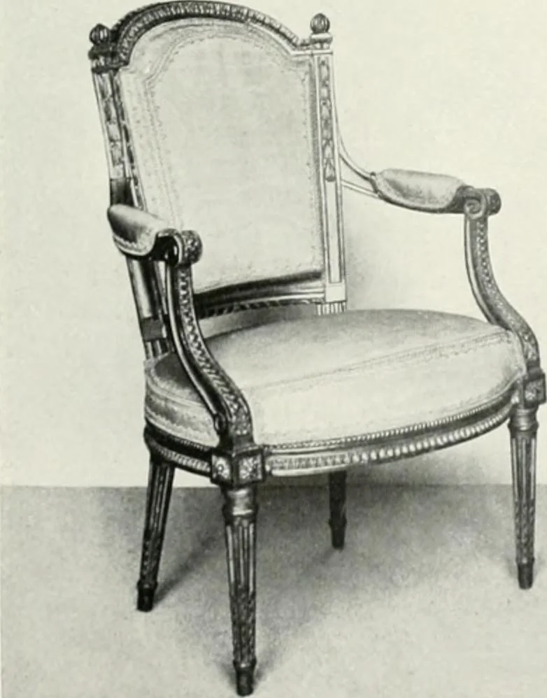 An illustration from Louis XVI furniture, 1913, leaf 258