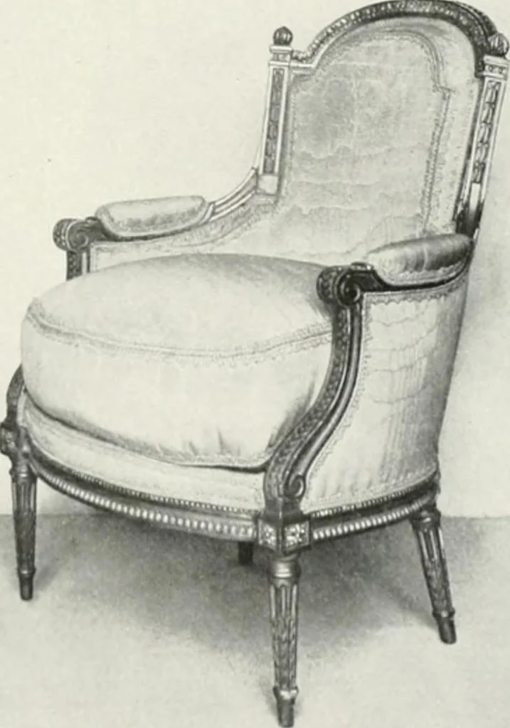An illustration from Louis XVI furniture, 1913, leaf 258