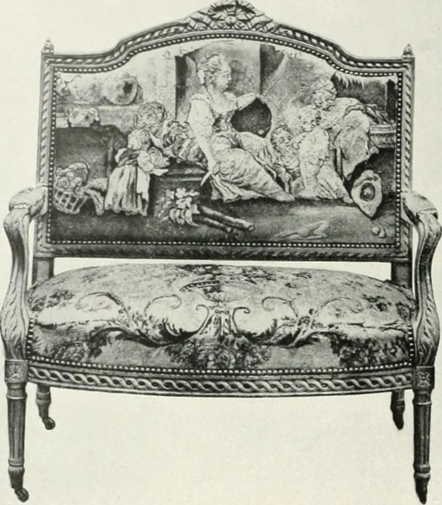 An illustration from Louis XVI furniture, 1913, leaf 261