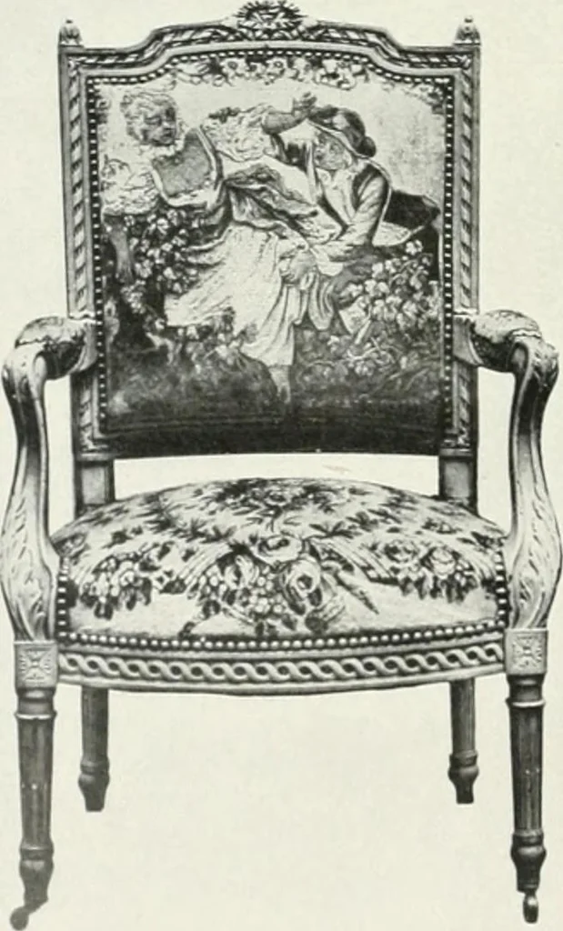 An illustration from Louis XVI furniture, 1913, leaf 261