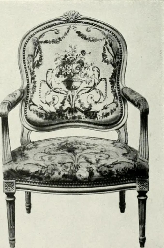 An illustration from Louis XVI furniture, 1913, leaf 261