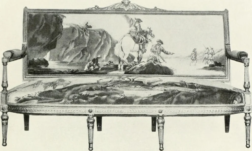 An illustration from Louis XVI furniture, 1913, leaf 262