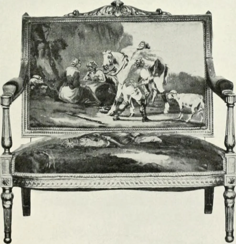 An illustration from Louis XVI furniture, 1913, leaf 262