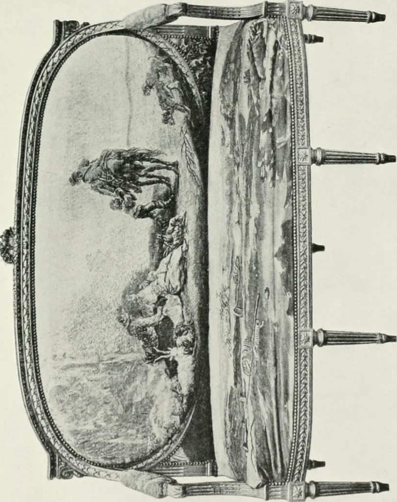 An illustration from Louis XVI furniture, 1913, leaf 264