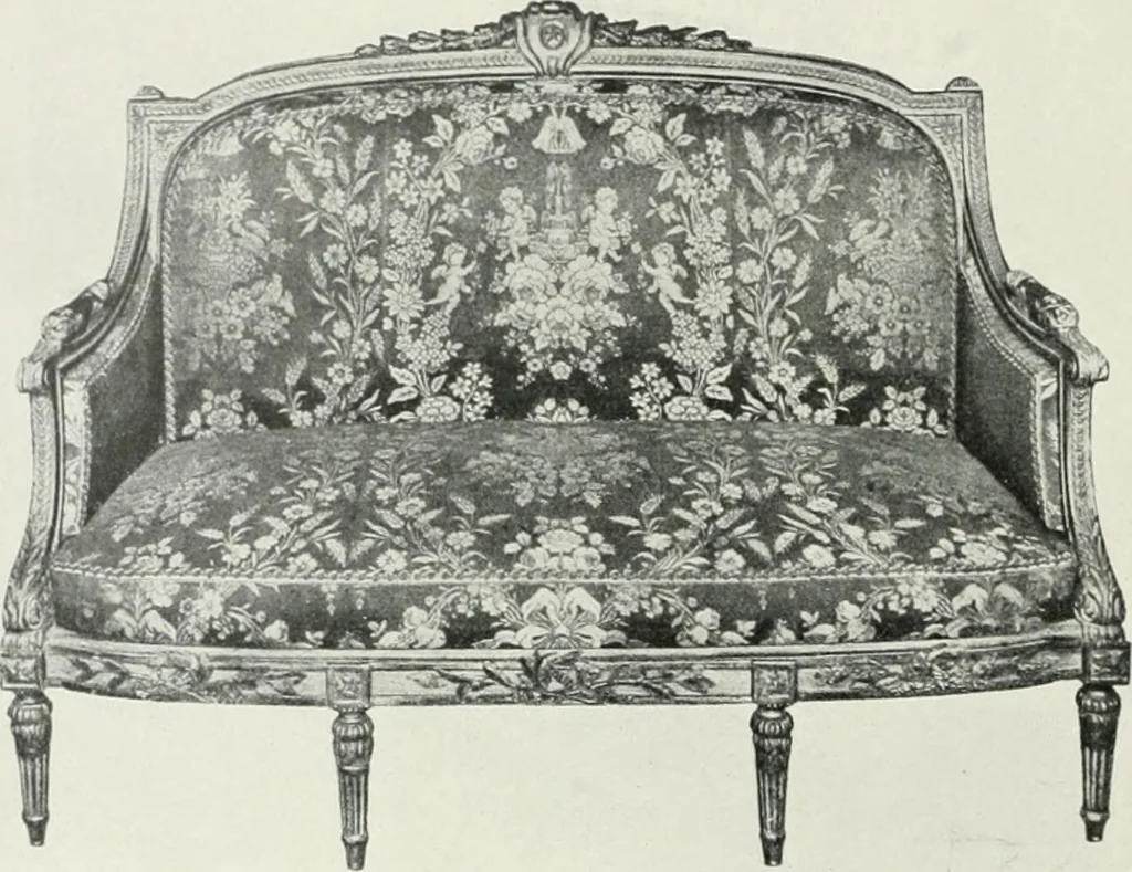 An illustration from Louis XVI furniture, 1913, leaf 267