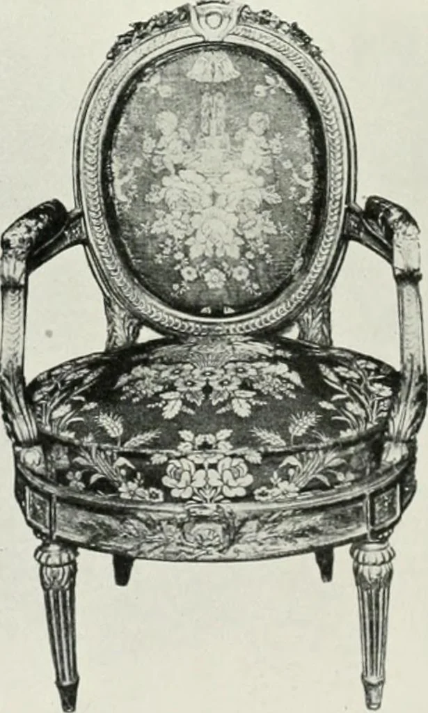 An illustration from Louis XVI furniture, 1913, leaf 267