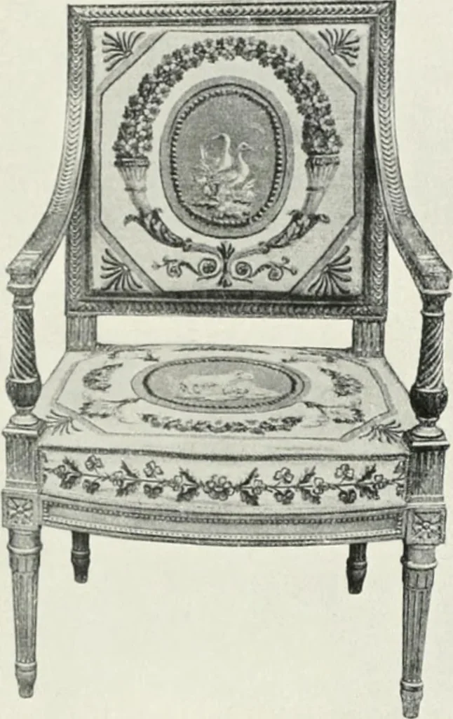An illustration from Louis XVI furniture, 1913, leaf 270
