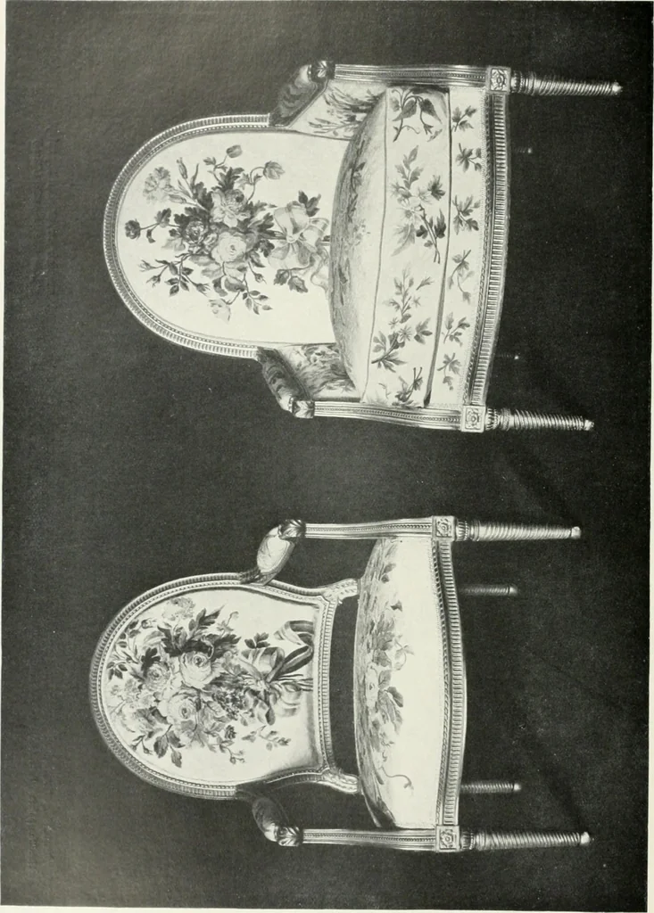 An illustration from Louis XVI furniture, 1913, leaf 273