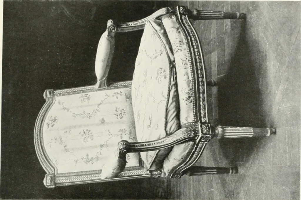 An illustration from Louis XVI furniture, 1913, leaf 274