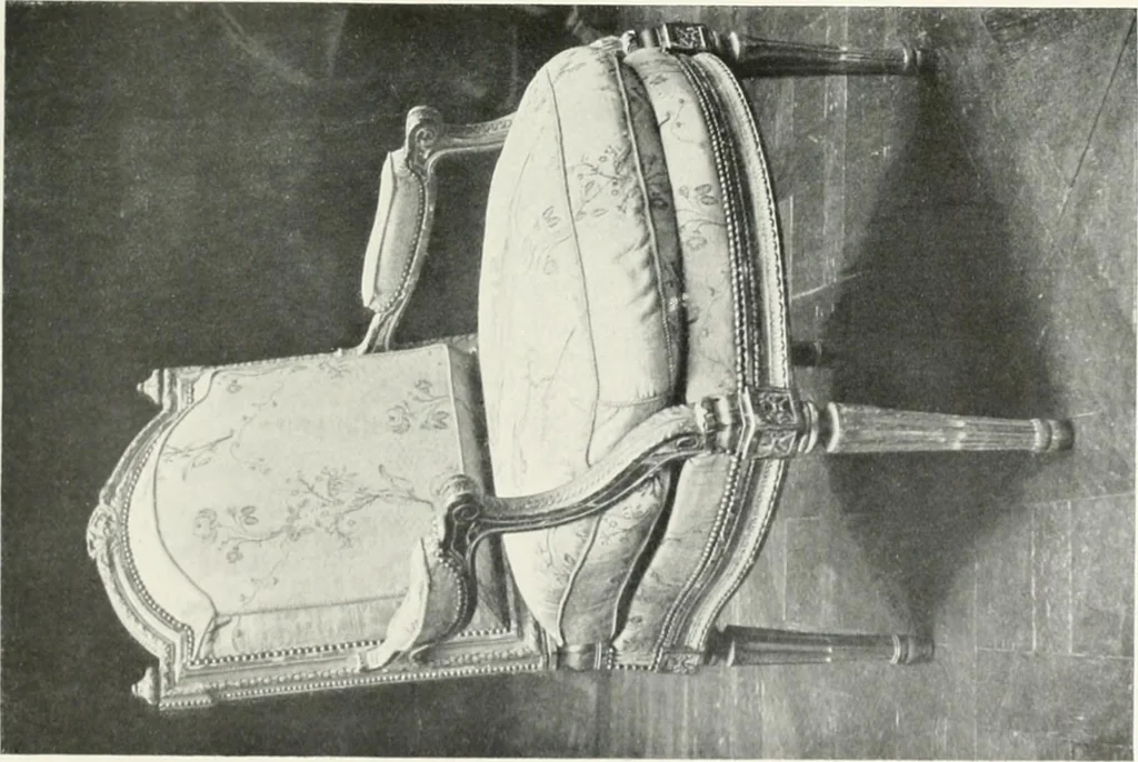 An illustration from Louis XVI furniture, 1913, leaf 274