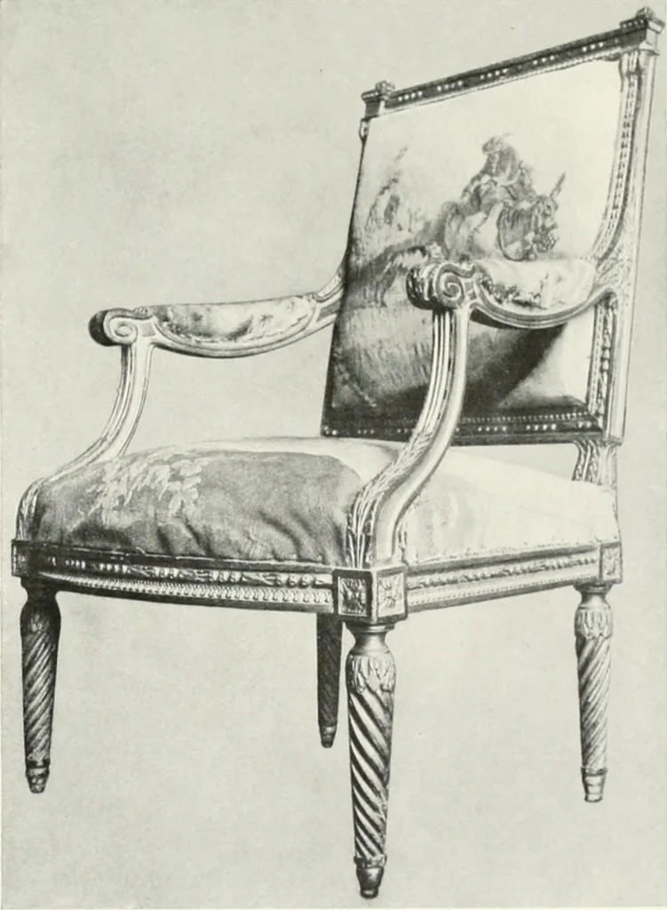 An illustration from Louis XVI furniture, 1913, leaf 276