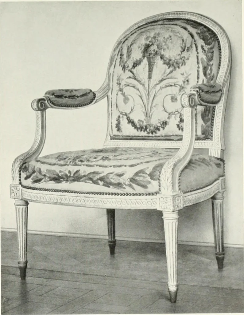 An illustration from Louis XVI furniture, 1913, leaf 278