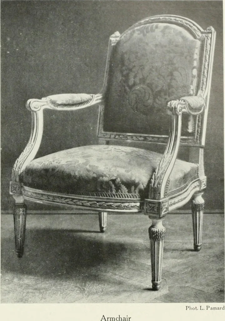 An illustration from Louis XVI furniture, 1913, leaf 279