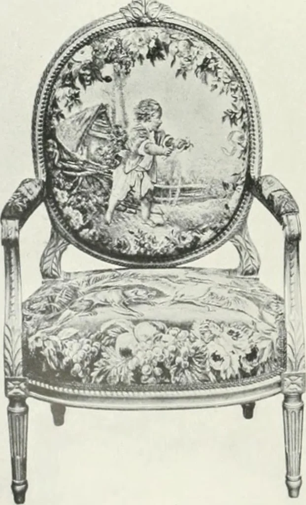 An illustration from Louis XVI furniture, 1913, leaf 281