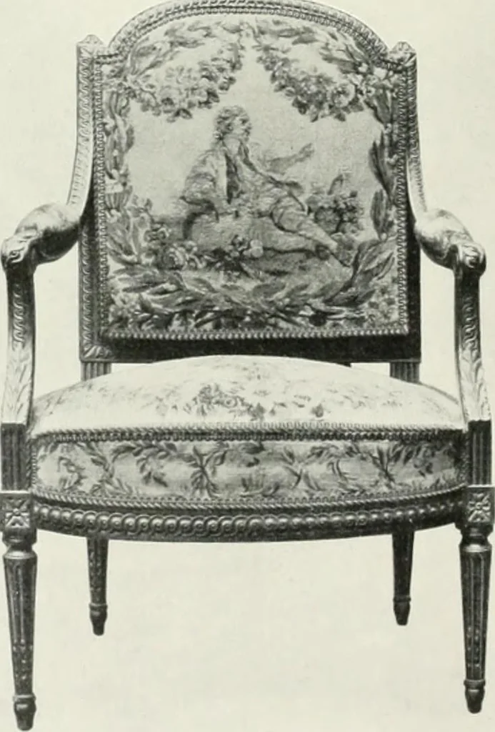 An illustration from Louis XVI furniture, 1913, leaf 281