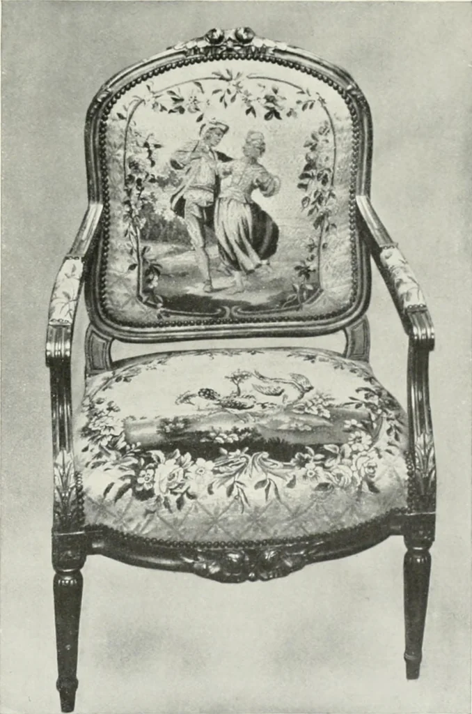 An illustration from Louis XVI furniture, 1913, leaf 282