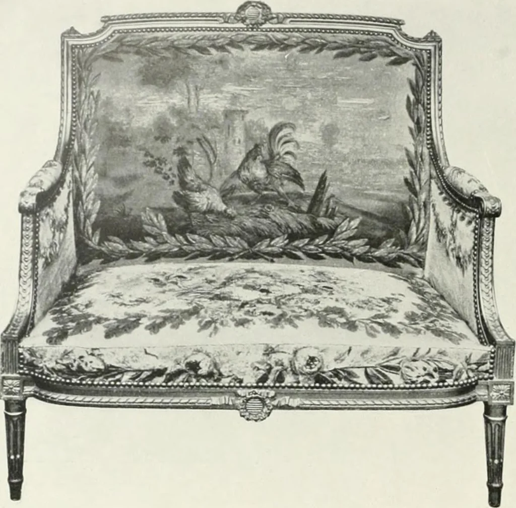 An illustration from Louis XVI furniture, 1913, leaf 285