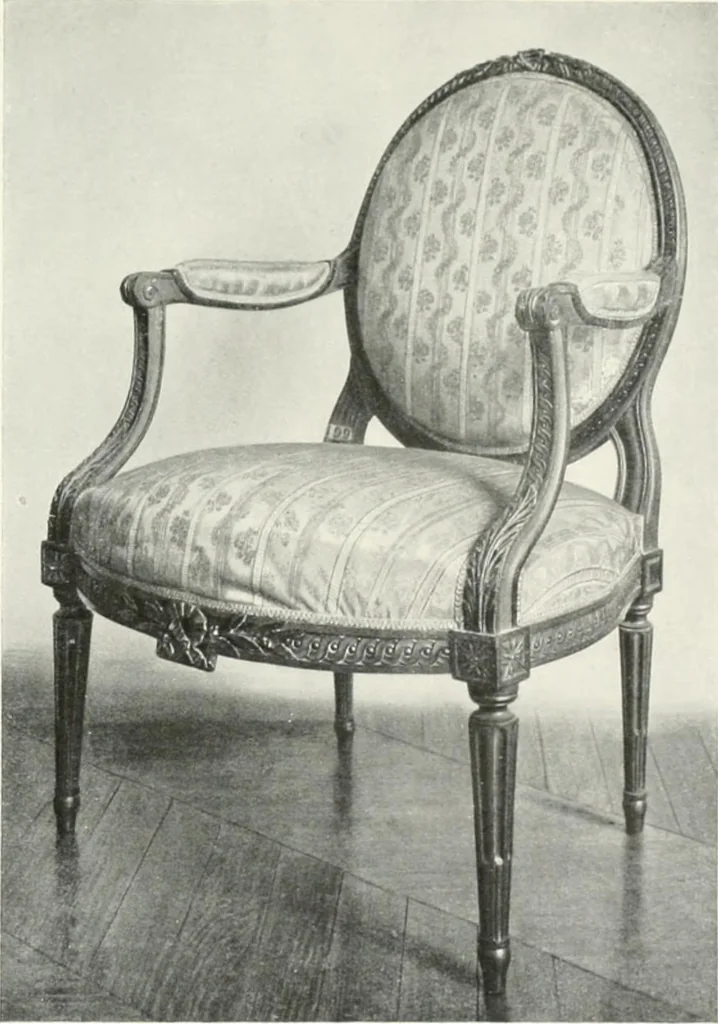 An illustration from Louis XVI furniture, 1913, leaf 286