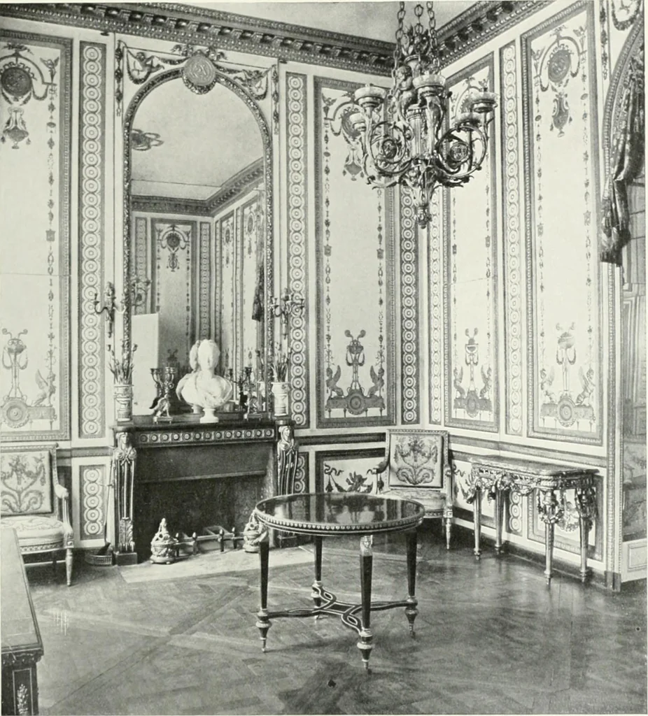 An illustration from Louis XVI furniture, 1913, leaf 30