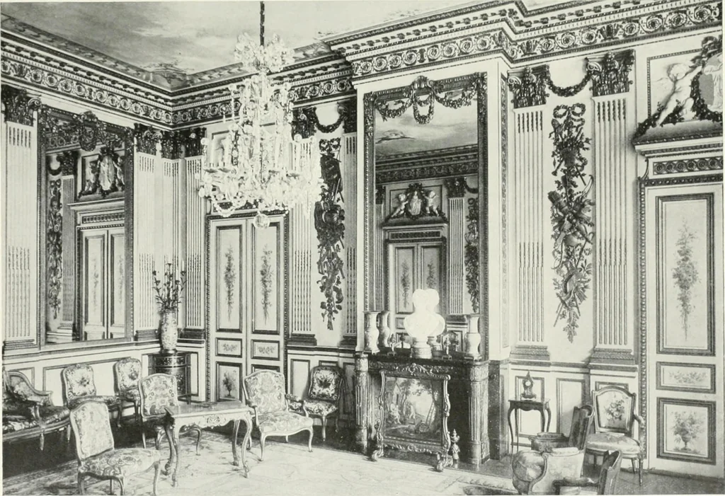 An illustration from Louis XVI furniture, 1913, leaf 36