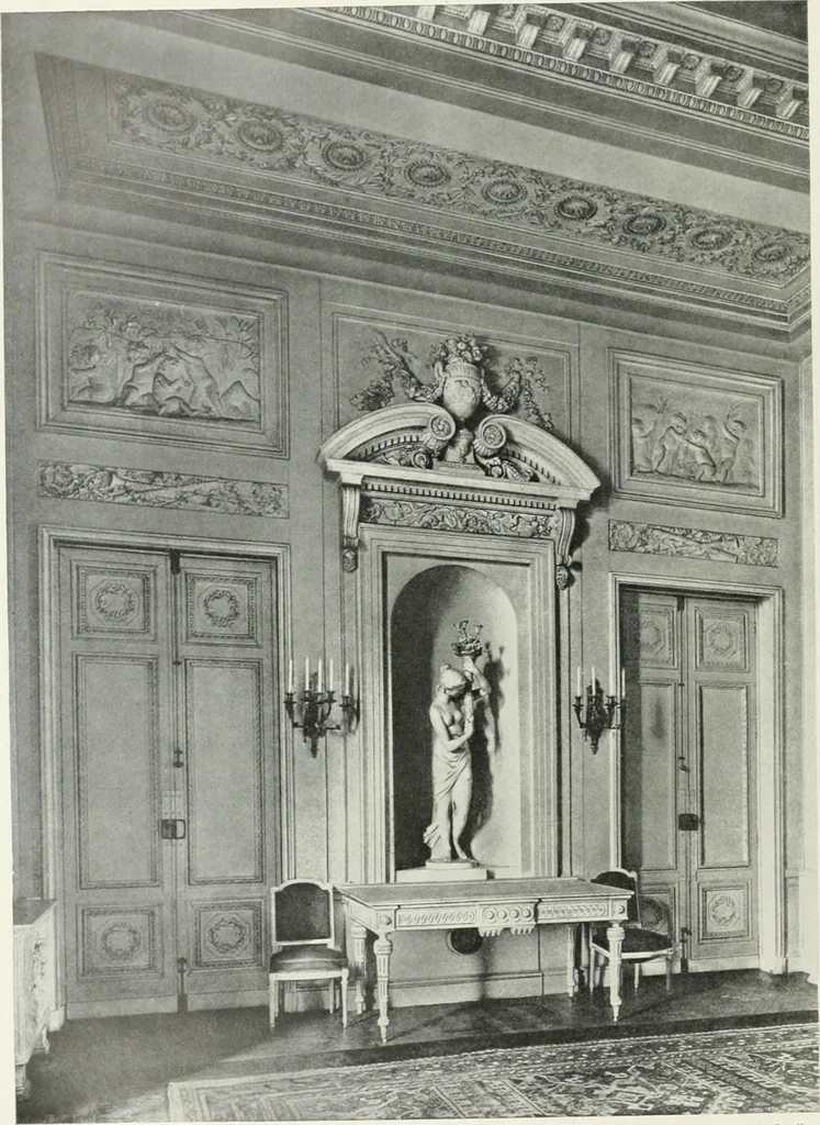 An illustration from Louis XVI furniture, 1913, leaf 39